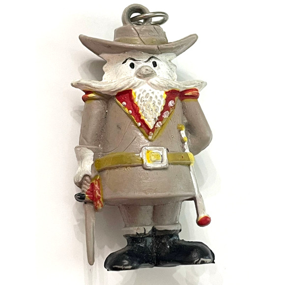 Vintage Rubber Toy Civil War Officer Charm - Picture 1 of 6